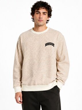 NWT! Noon Goons Arch Stripe Sweatshirt Brown And Cream Men’s Size XL